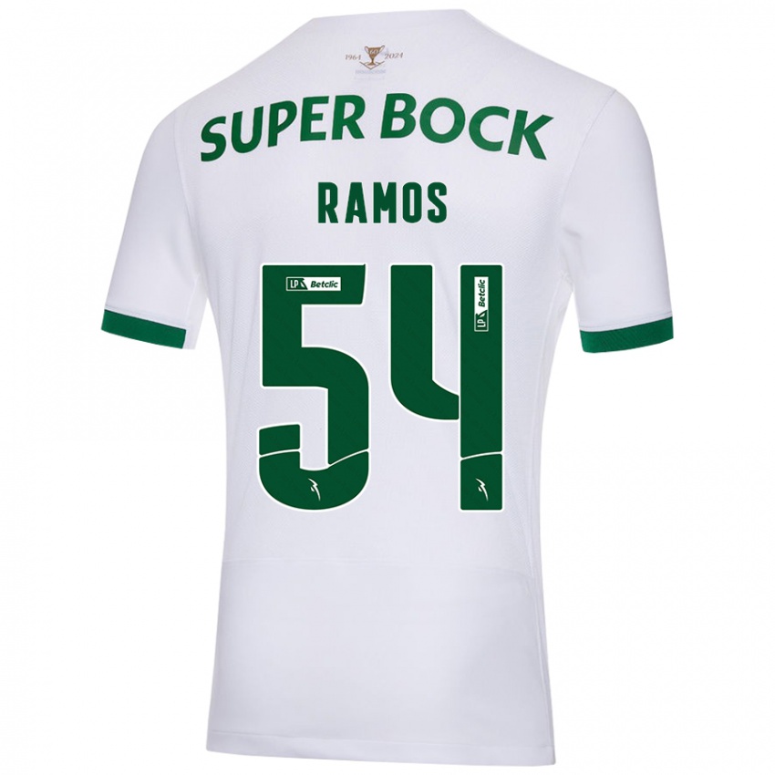 Niño Camiseta Bruno Ramos #54 Blanco Verde 2ª Equipación 2024/25 La Camisa