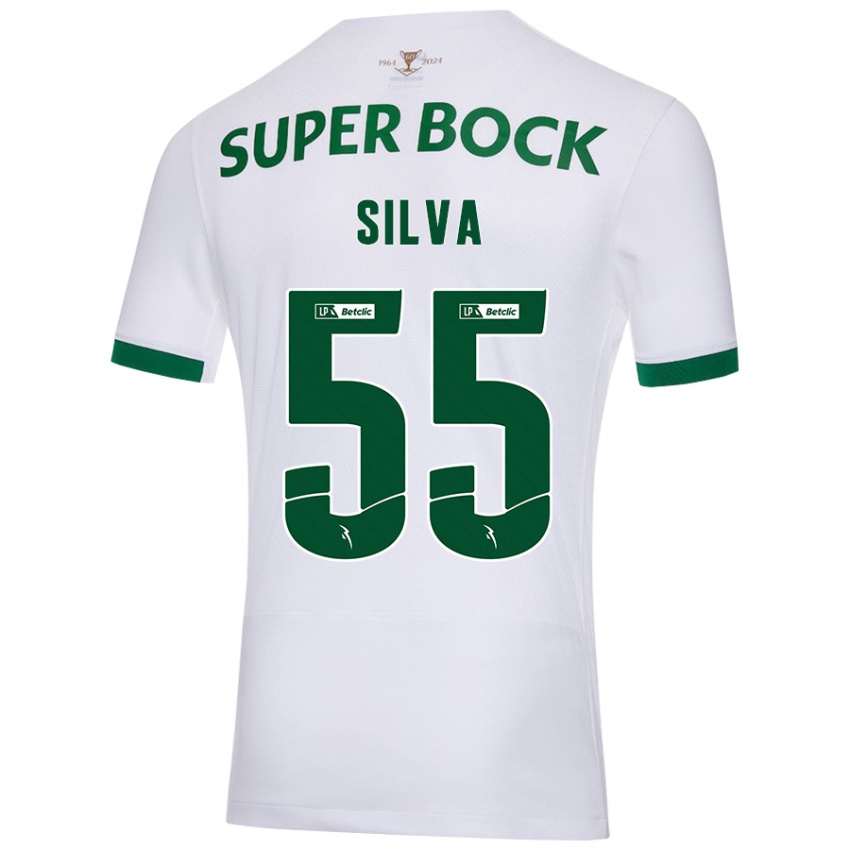 Niño Camiseta José Silva #55 Blanco Verde 2ª Equipación 2024/25 La Camisa