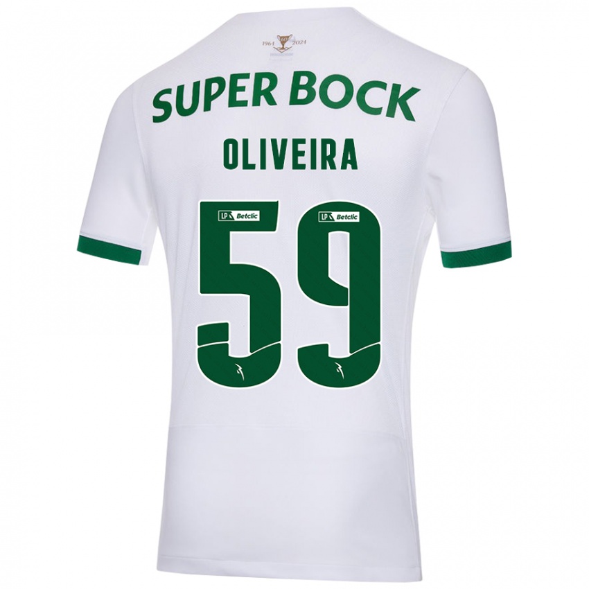 Niño Camiseta Kauã Oliveira #59 Blanco Verde 2ª Equipación 2024/25 La Camisa