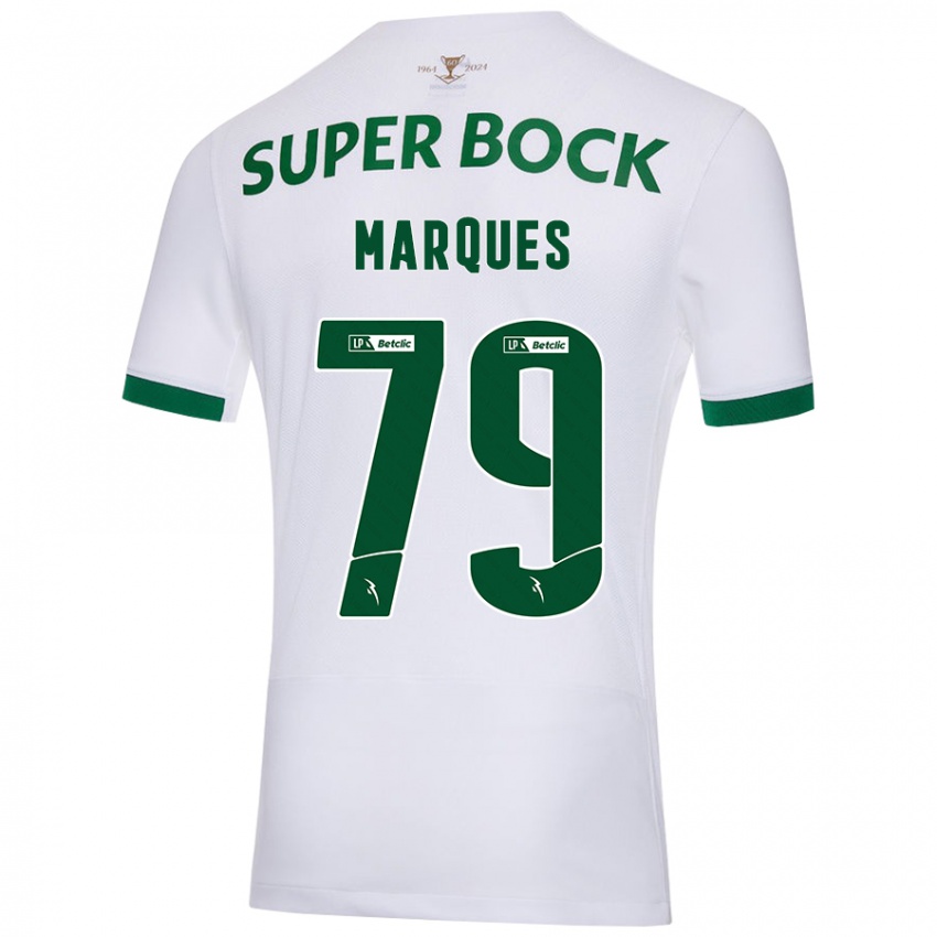 Niño Camiseta Rodrigo Marquês #79 Blanco Verde 2ª Equipación 2024/25 La Camisa