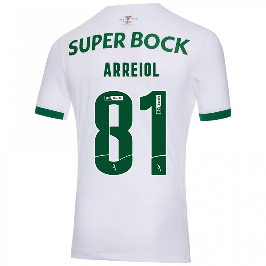 Niño Camiseta Henrique Arreiol #81 Blanco Verde 2ª Equipación 2024/25 La Camisa