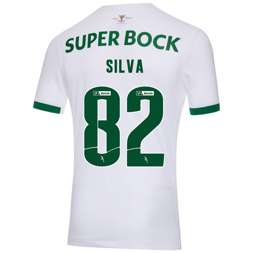 Niño Camiseta Gabriel Silva #82 Blanco Verde 2ª Equipación 2024/25 La Camisa