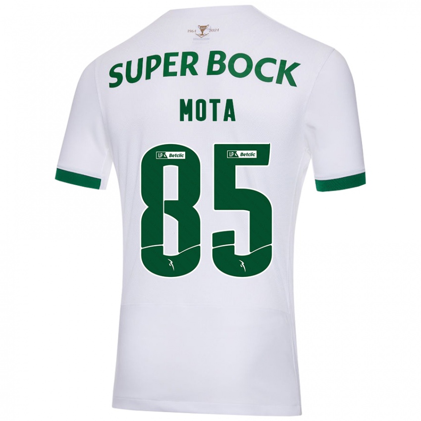 Niño Camiseta Rafael Mota #85 Blanco Verde 2ª Equipación 2024/25 La Camisa