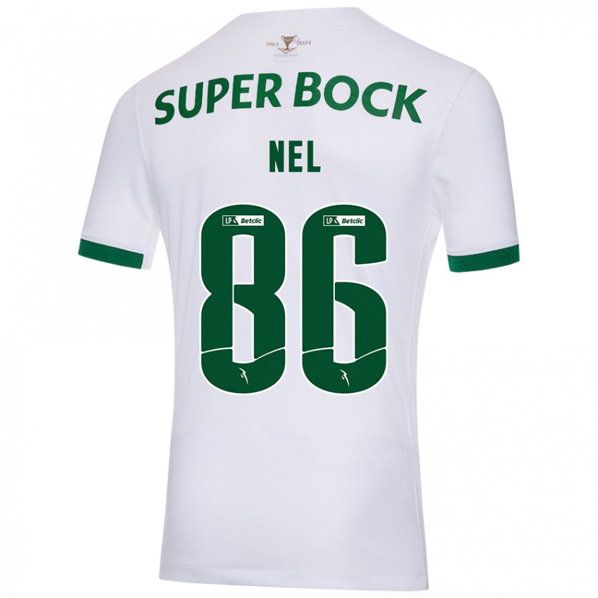 Niño Camiseta Rafael Nel #86 Blanco Verde 2ª Equipación 2024/25 La Camisa