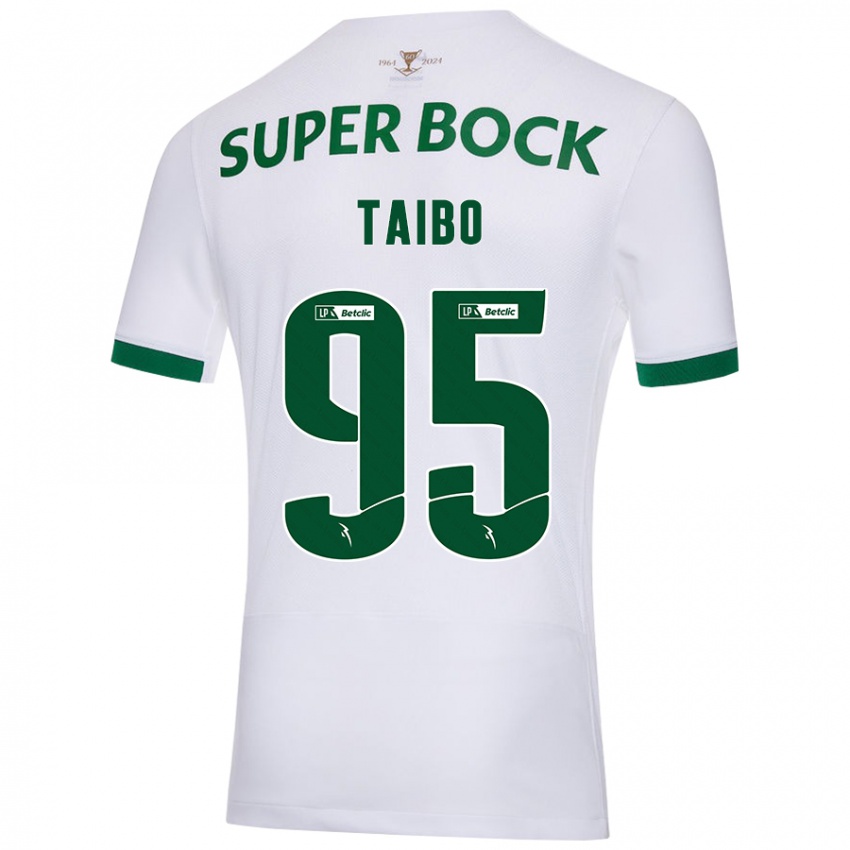 Niño Camiseta Lucas Taibo #95 Blanco Verde 2ª Equipación 2024/25 La Camisa