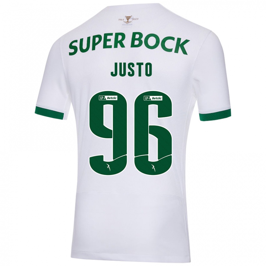 Niño Camiseta Samuel Justo #96 Blanco Verde 2ª Equipación 2024/25 La Camisa