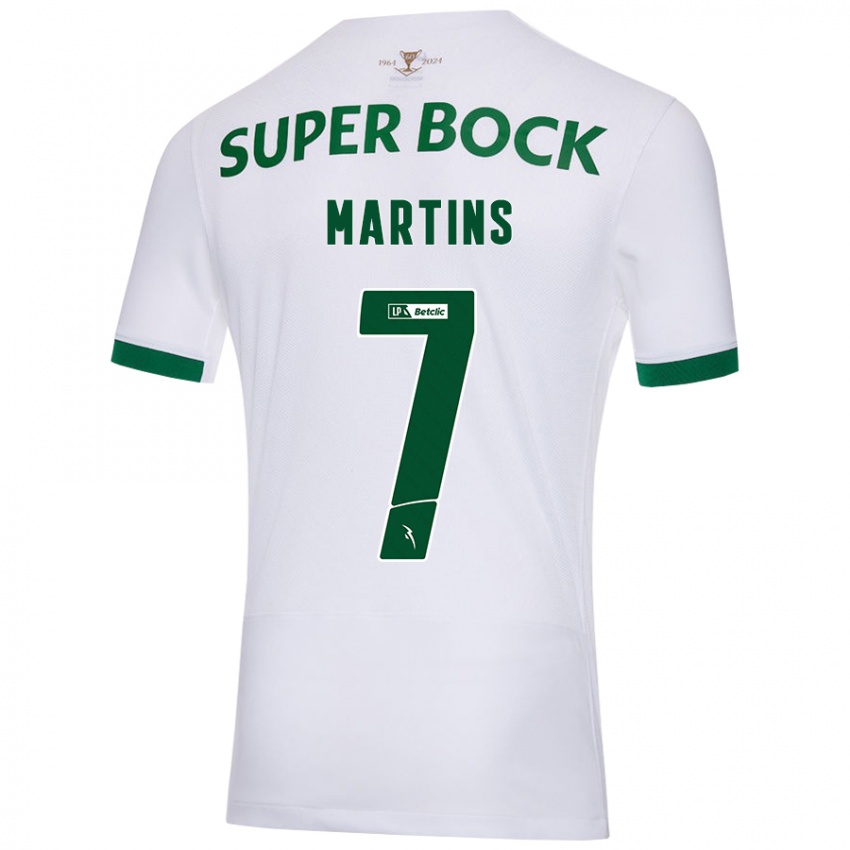 Niño Camiseta Joana David Carromeu Martins #7 Blanco Verde 2ª Equipación 2024/25 La Camisa