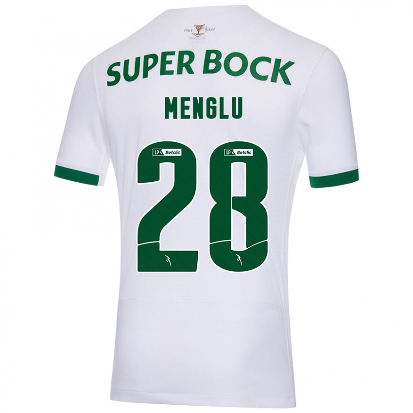 Niño Camiseta Shen Menglu #28 Blanco Verde 2ª Equipación 2024/25 La Camisa