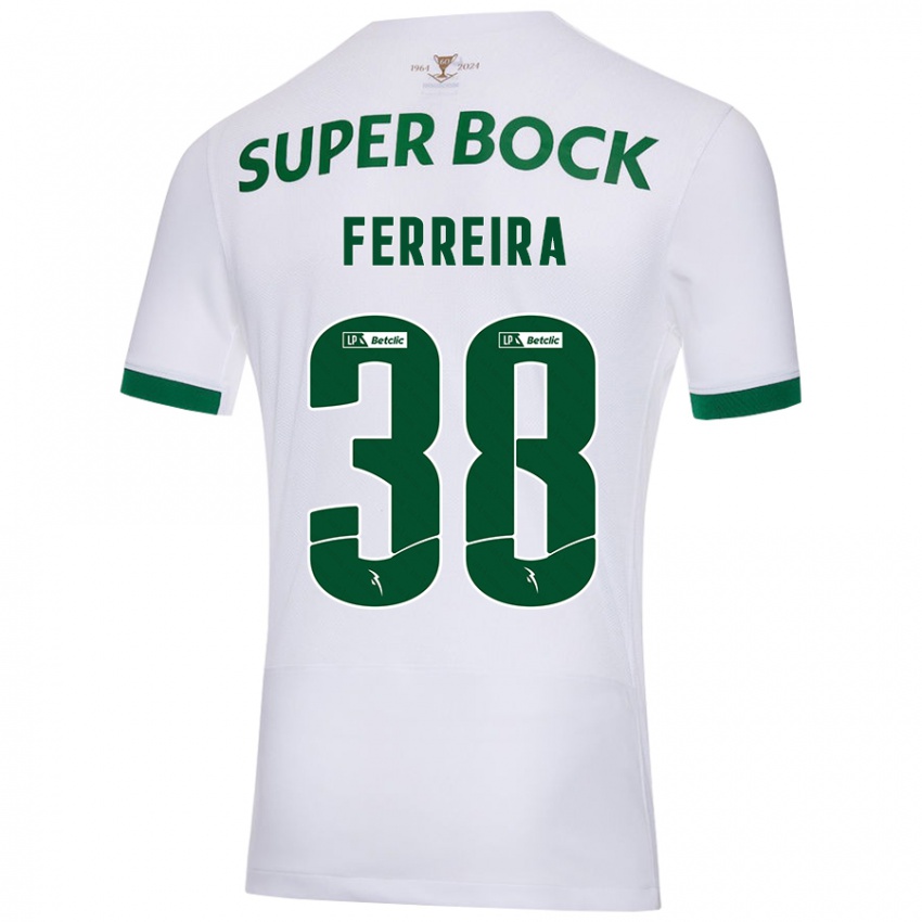 Niño Camiseta Marta Ferreira #38 Blanco Verde 2ª Equipación 2024/25 La Camisa