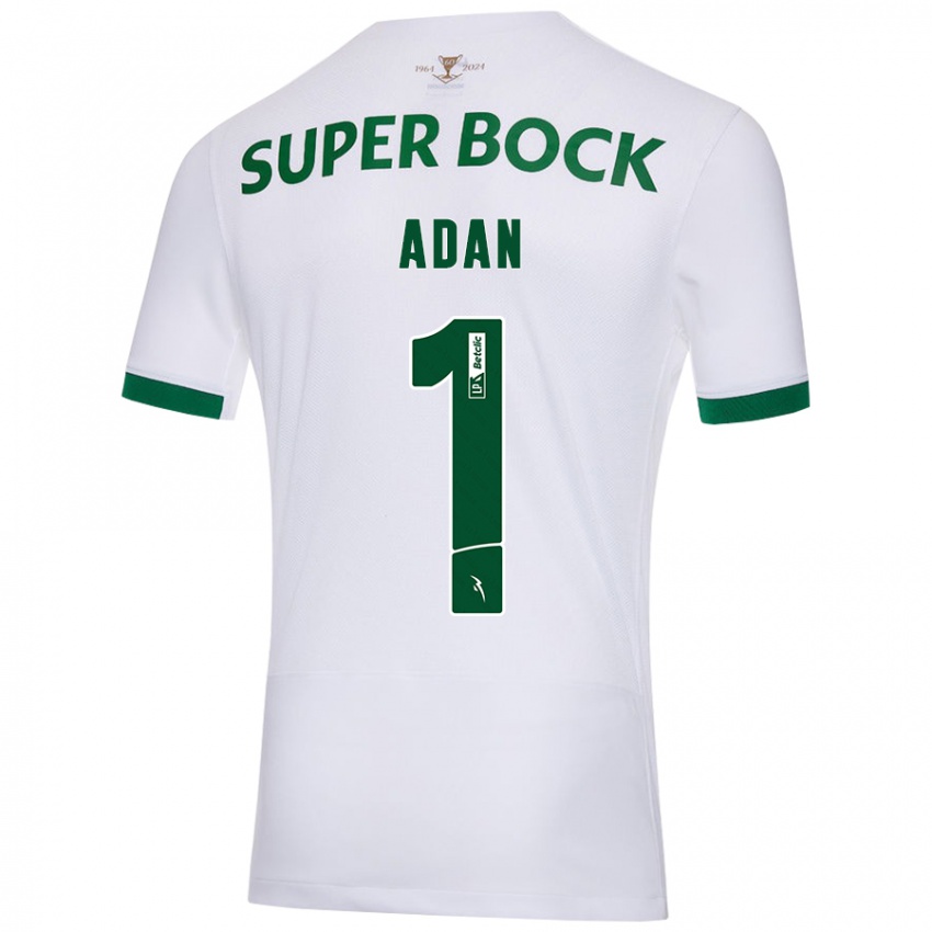 Niño Camiseta Antonio Adán #1 Blanco Verde 2ª Equipación 2024/25 La Camisa