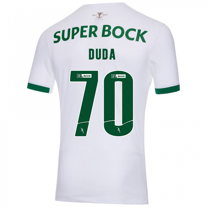 Niño Camiseta Dudá #70 Blanco Verde 2ª Equipación 2024/25 La Camisa