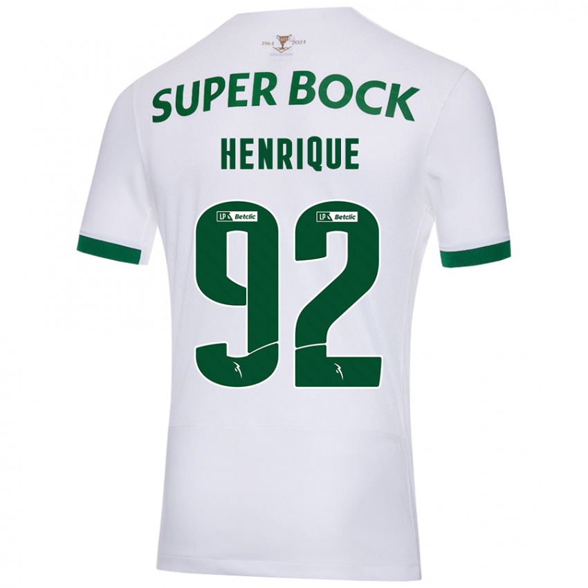 Niño Camiseta Eduardo Henrique #92 Blanco Verde 2ª Equipación 2024/25 La Camisa