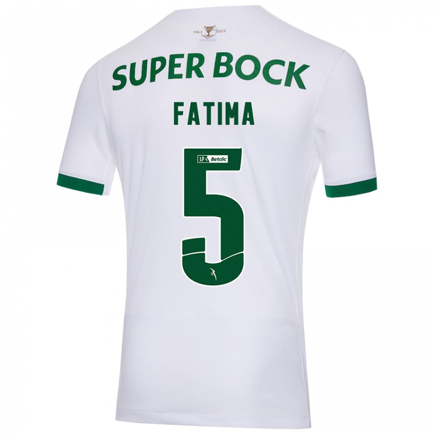 Niño Camiseta Francisca Fatima Aquino Dutra #5 Blanco Verde 2ª Equipación 2024/25 La Camisa