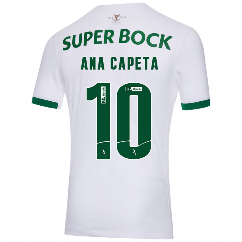 Niño Camiseta Ana Capeta #10 Blanco Verde 2ª Equipación 2024/25 La Camisa