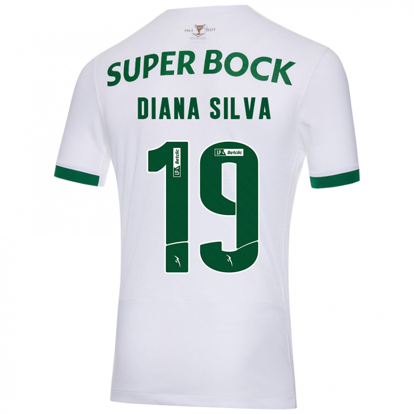 Niño Camiseta Diana Micaela Abreu De Sousa E Silva #19 Blanco Verde 2ª Equipación 2024/25 La Camisa