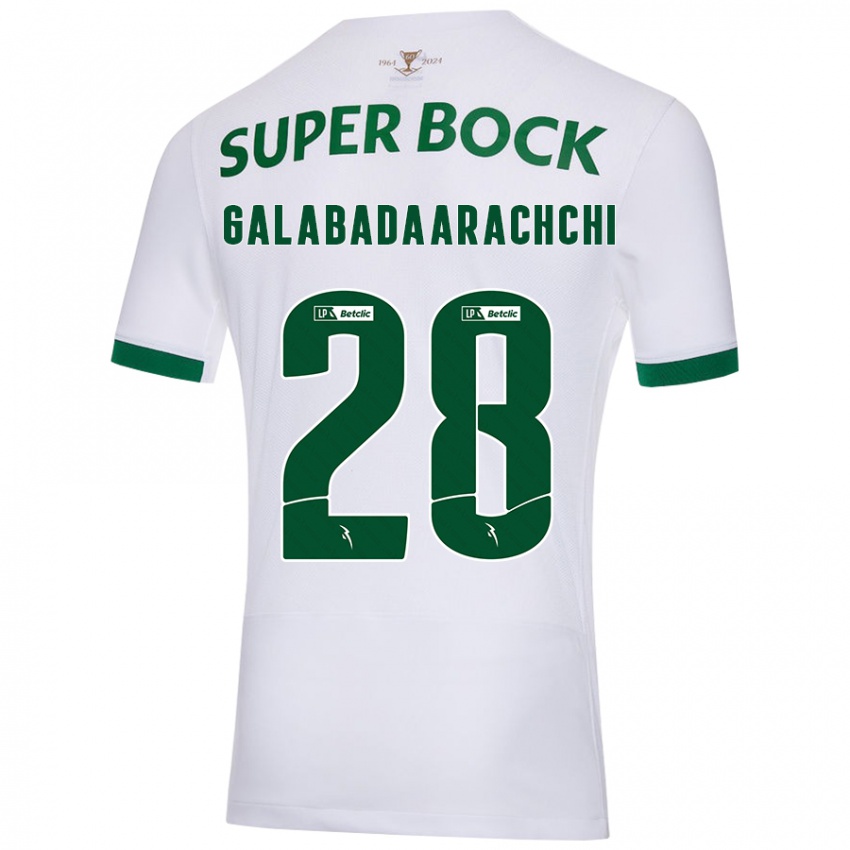 Niño Camiseta Jacinta Galabadaarachchi #28 Blanco Verde 2ª Equipación 2024/25 La Camisa