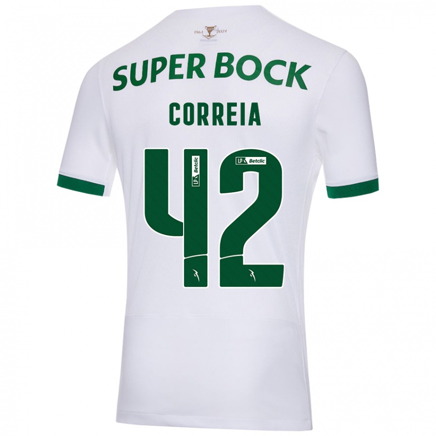 Niño Camiseta Leonete Maísa Nozerand Correia #42 Blanco Verde 2ª Equipación 2024/25 La Camisa