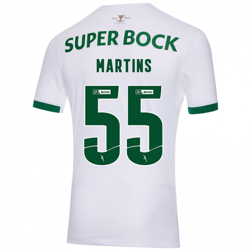 Niño Camiseta Carolina Martins #55 Blanco Verde 2ª Equipación 2024/25 La Camisa