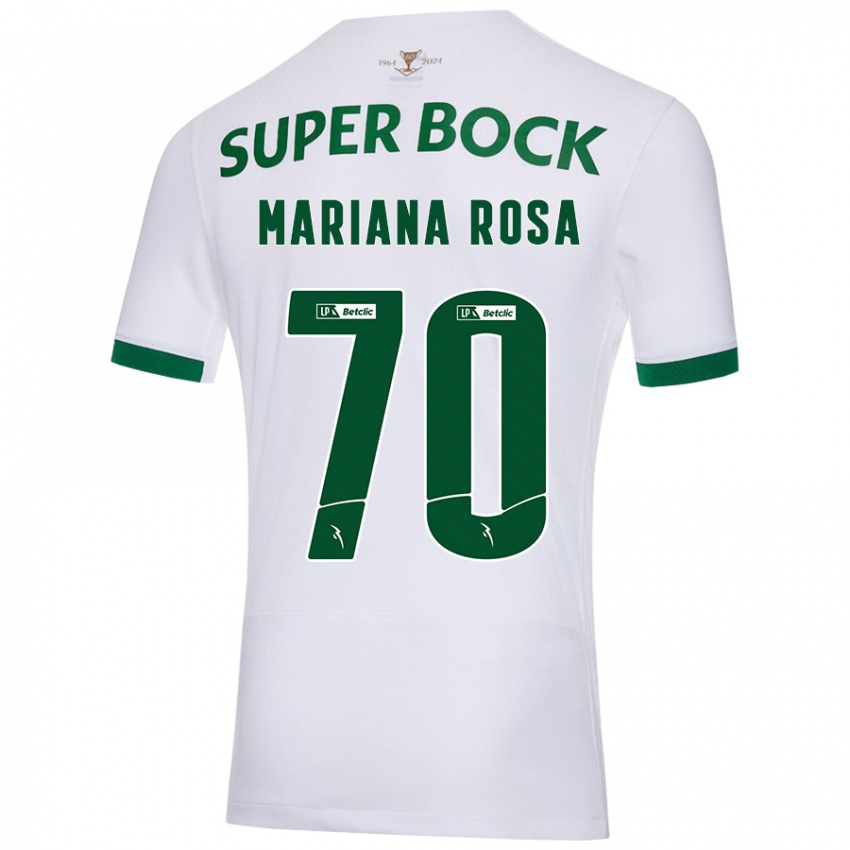 Niño Camiseta Mariana Silva Pinto Vilaça Da Rosa #70 Blanco Verde 2ª Equipación 2024/25 La Camisa