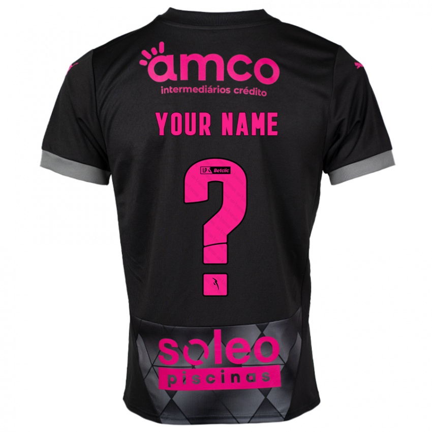 Niño Camiseta Su Nombre #0 Negro Rosa 2ª Equipación 2024/25 La Camisa