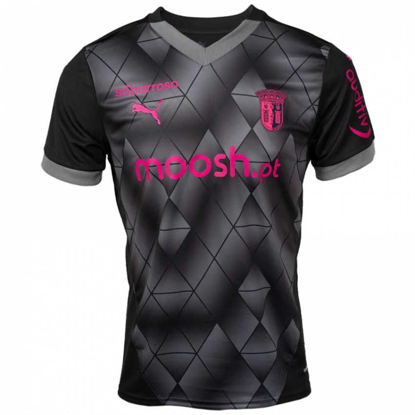 Niño Camiseta Gabri Martínez #77 Negro Rosa 2ª Equipación 2024/25 La Camisa