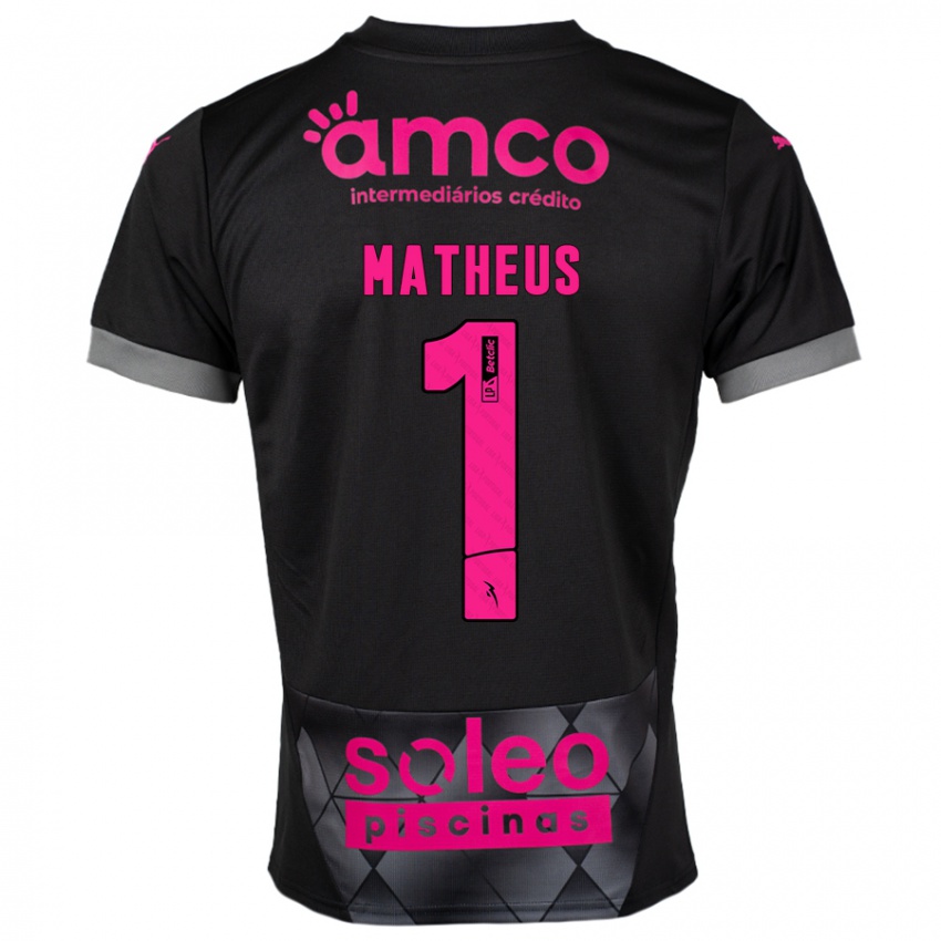 Niño Camiseta Matheus #1 Negro Rosa 2ª Equipación 2024/25 La Camisa