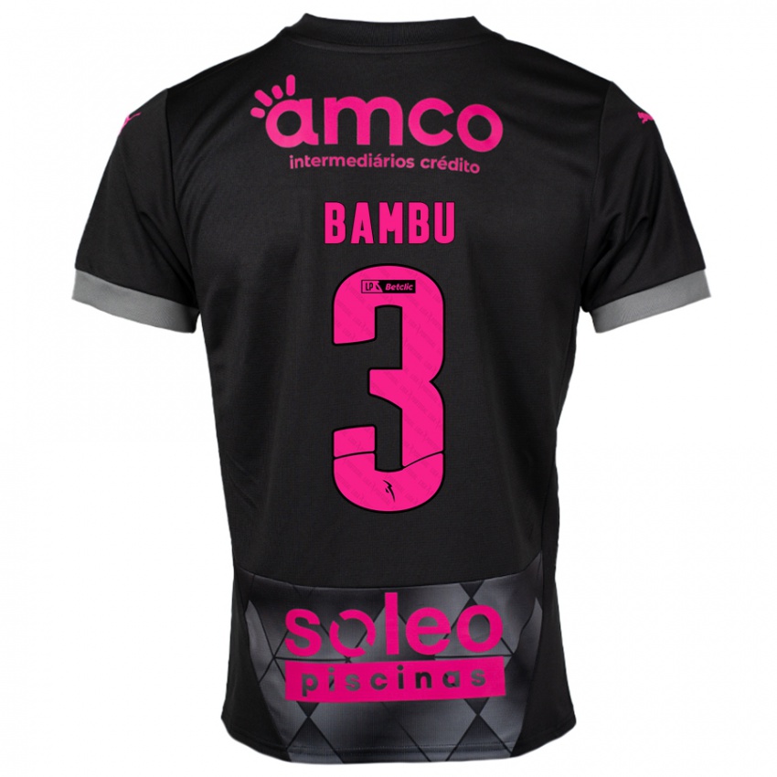 Niño Camiseta Robson Bambu #3 Negro Rosa 2ª Equipación 2024/25 La Camisa