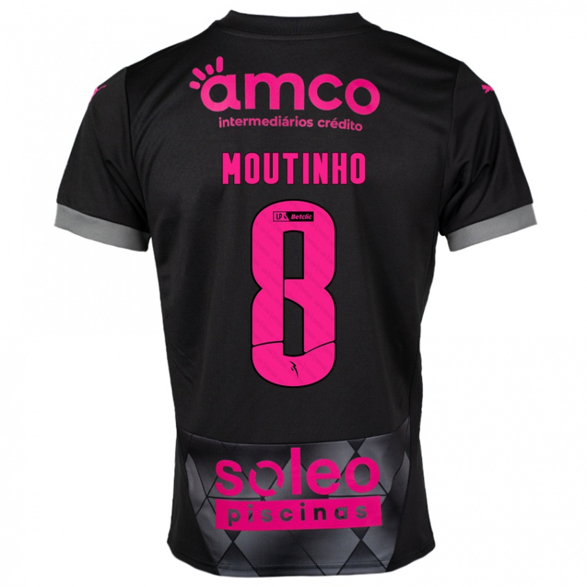 Niño Camiseta João Moutinho #8 Negro Rosa 2ª Equipación 2024/25 La Camisa