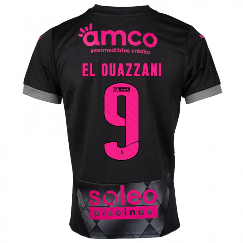 Niño Camiseta Amine El Ouazzani #9 Negro Rosa 2ª Equipación 2024/25 La Camisa