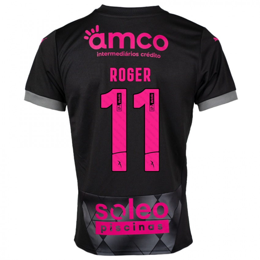 Niño Camiseta Roger #11 Negro Rosa 2ª Equipación 2024/25 La Camisa