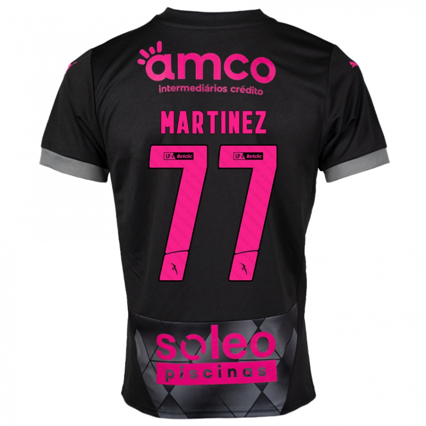 Niño Camiseta Gabri Martínez #77 Negro Rosa 2ª Equipación 2024/25 La Camisa