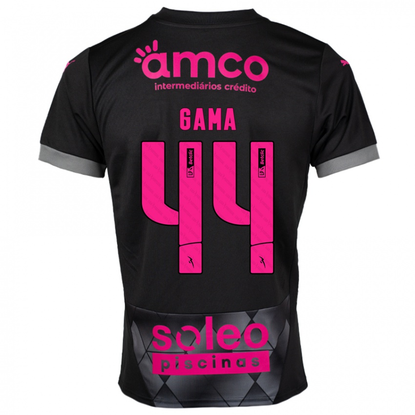 Niño Camiseta Dinis Gama #44 Negro Rosa 2ª Equipación 2024/25 La Camisa