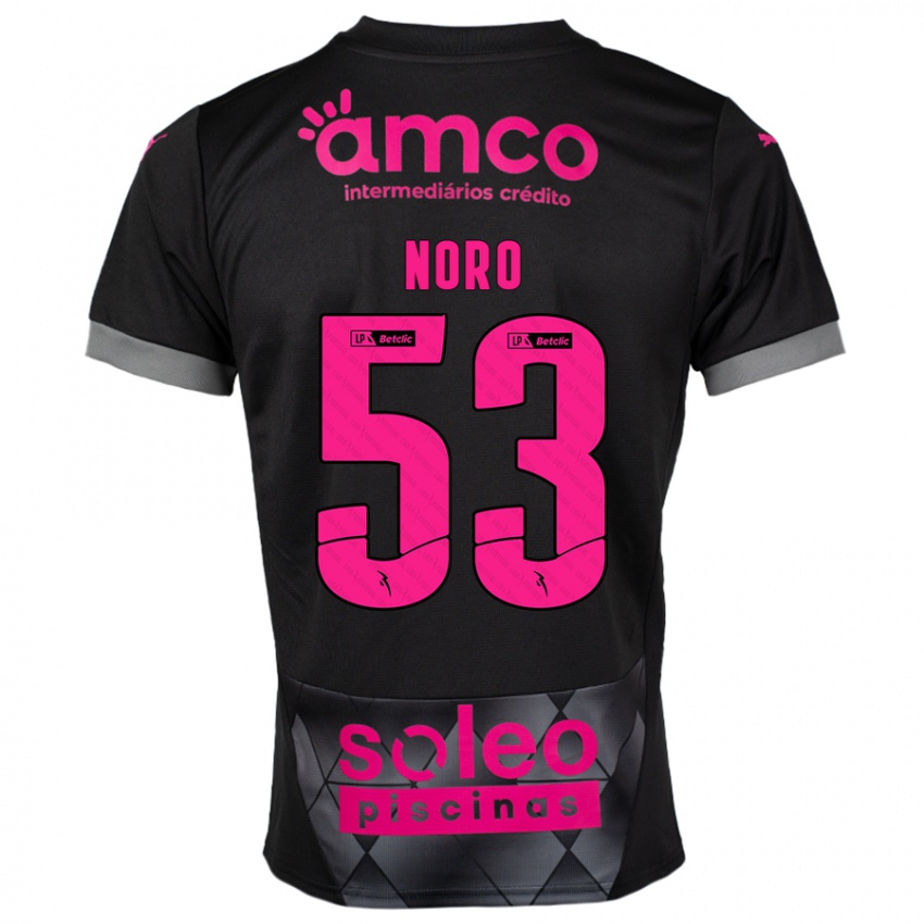 Niño Camiseta Jonatás Noro #53 Negro Rosa 2ª Equipación 2024/25 La Camisa