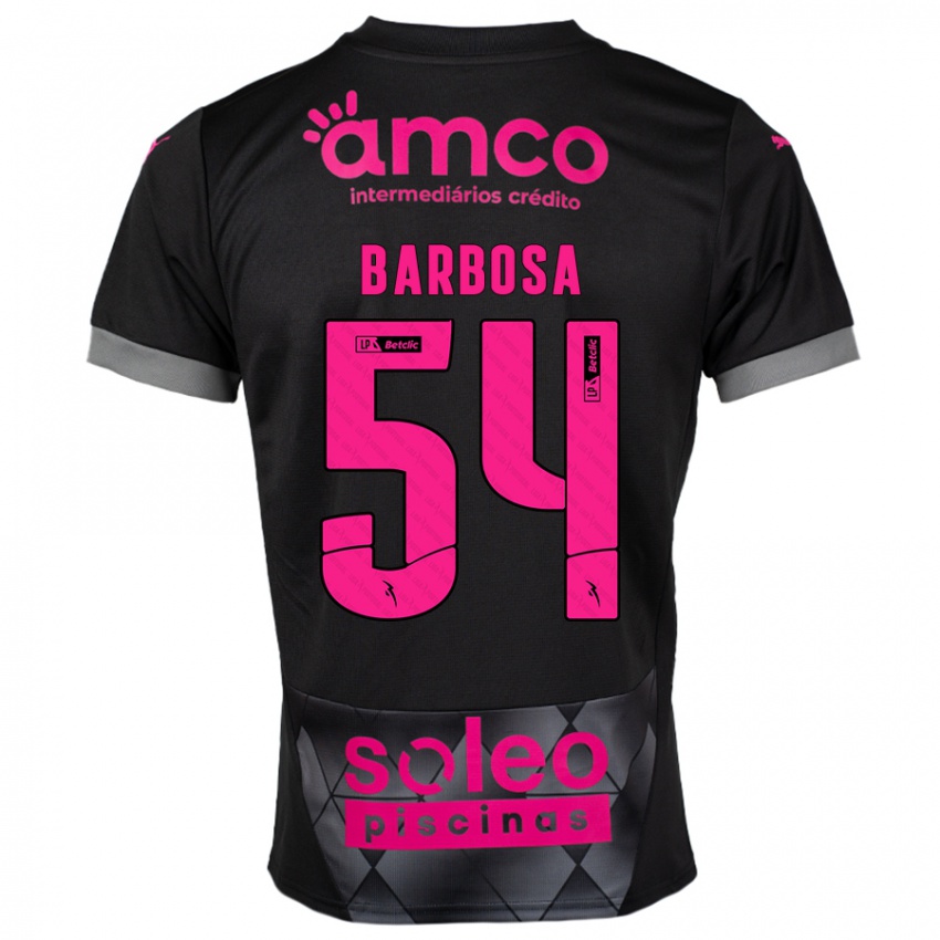 Niño Camiseta Guilherme Barbosa #54 Negro Rosa 2ª Equipación 2024/25 La Camisa