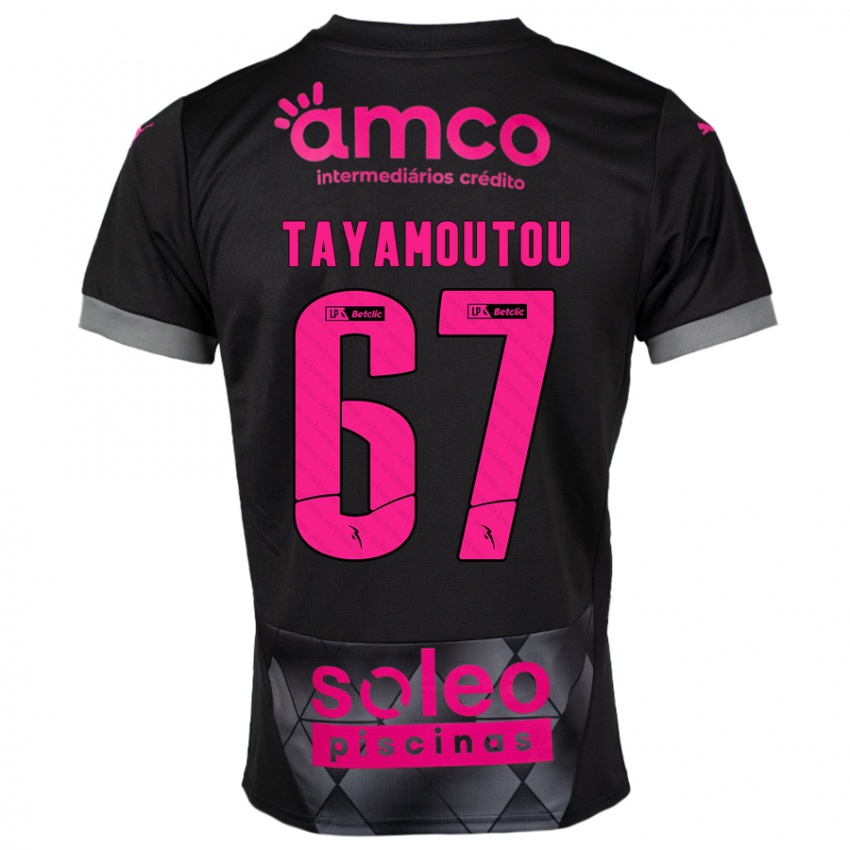 Niño Camiseta Enzo Tayamoutou #67 Negro Rosa 2ª Equipación 2024/25 La Camisa