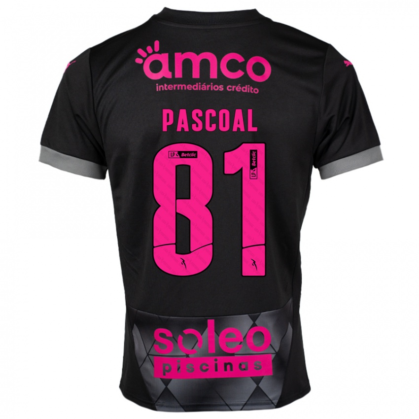 Niño Camiseta Fodé Pascoal #81 Negro Rosa 2ª Equipación 2024/25 La Camisa