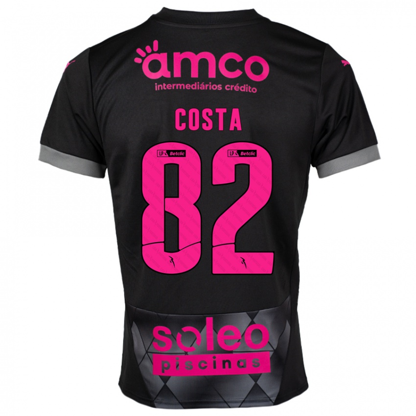 Niño Camiseta Gui Costa #82 Negro Rosa 2ª Equipación 2024/25 La Camisa