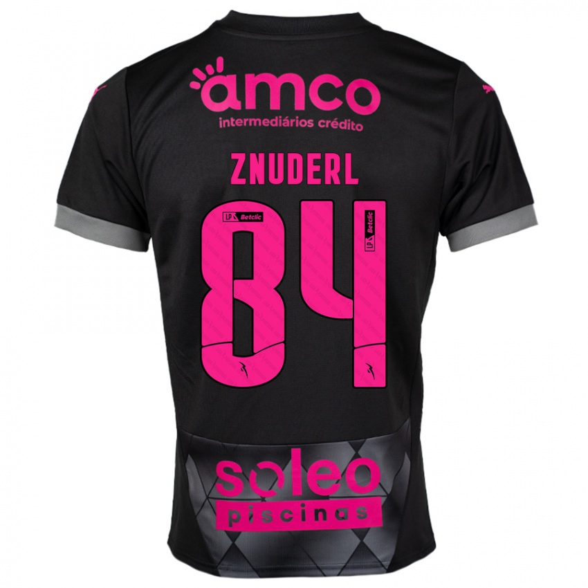 Niño Camiseta Tai Znuderl #84 Negro Rosa 2ª Equipación 2024/25 La Camisa