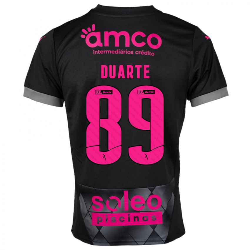 Niño Camiseta Afonso Duarte #89 Negro Rosa 2ª Equipación 2024/25 La Camisa