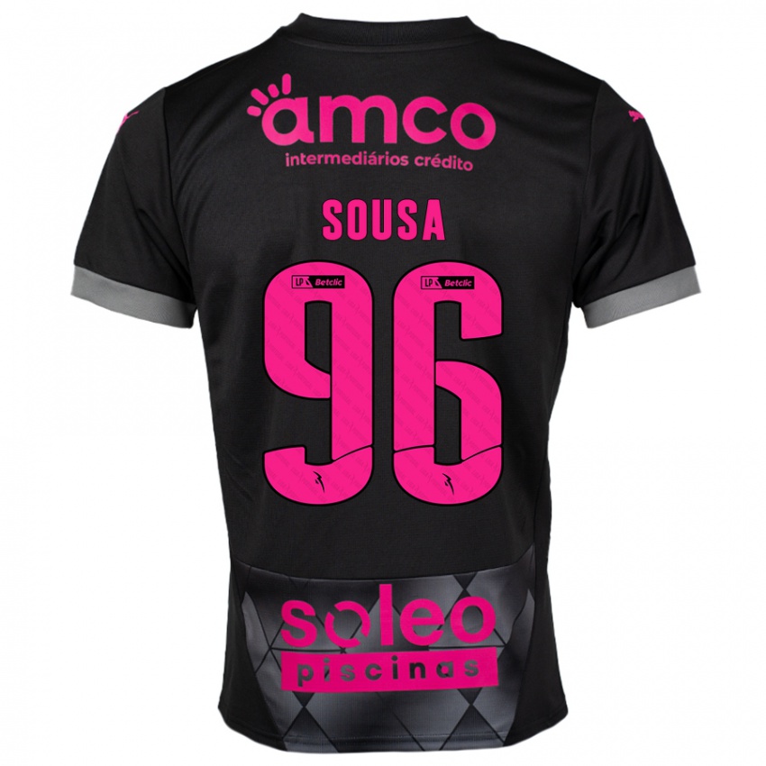 Niño Camiseta Afonso Sousa #96 Negro Rosa 2ª Equipación 2024/25 La Camisa