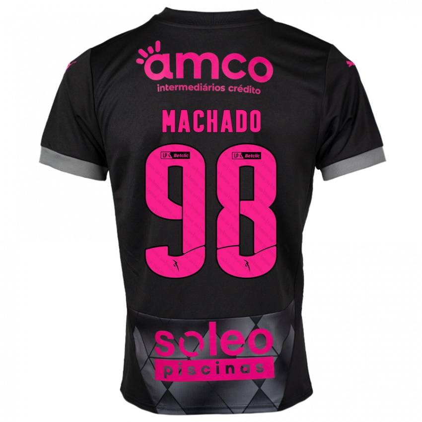 Niño Camiseta Gonçalo Machado #98 Negro Rosa 2ª Equipación 2024/25 La Camisa