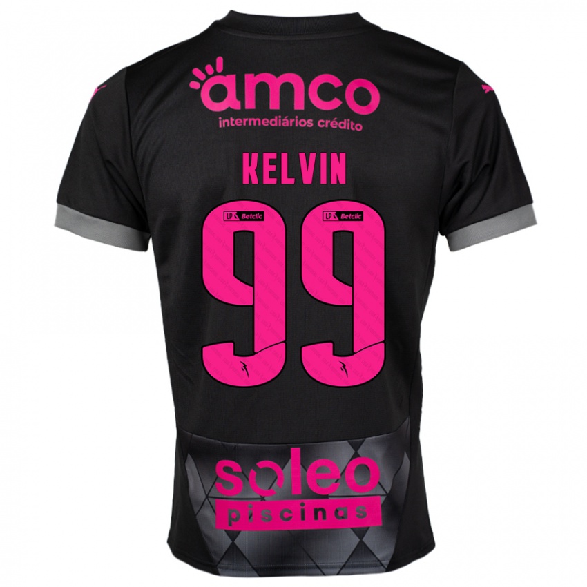 Niño Camiseta Kauan Kelvin #99 Negro Rosa 2ª Equipación 2024/25 La Camisa