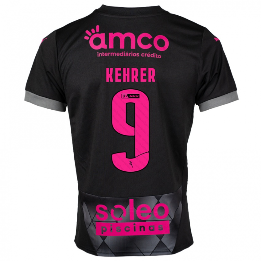 Niño Camiseta Caroline Kehrer #9 Negro Rosa 2ª Equipación 2024/25 La Camisa