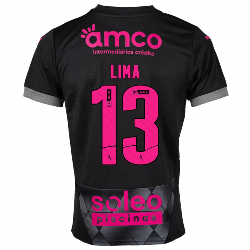 Niño Camiseta Aline Lima #13 Negro Rosa 2ª Equipación 2024/25 La Camisa