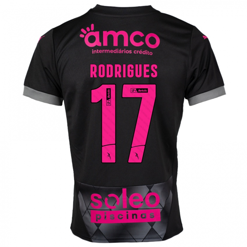 Niño Camiseta Tânia Rodrigues #17 Negro Rosa 2ª Equipación 2024/25 La Camisa