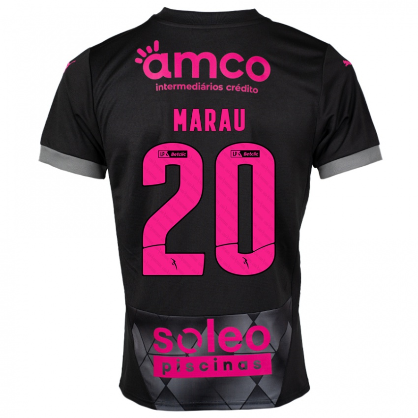 Niño Camiseta Madalena Marau #20 Negro Rosa 2ª Equipación 2024/25 La Camisa