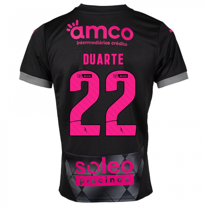 Niño Camiseta Vânia Duarte #22 Negro Rosa 2ª Equipación 2024/25 La Camisa