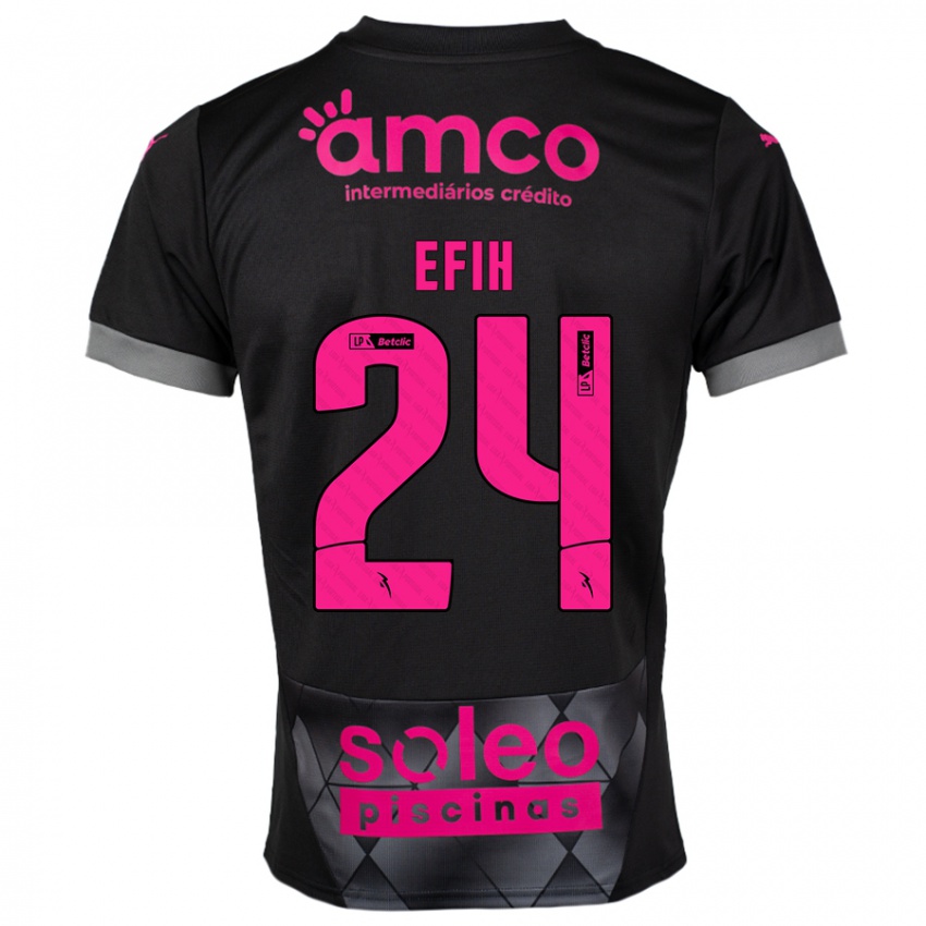 Niño Camiseta Peace Efih #24 Negro Rosa 2ª Equipación 2024/25 La Camisa