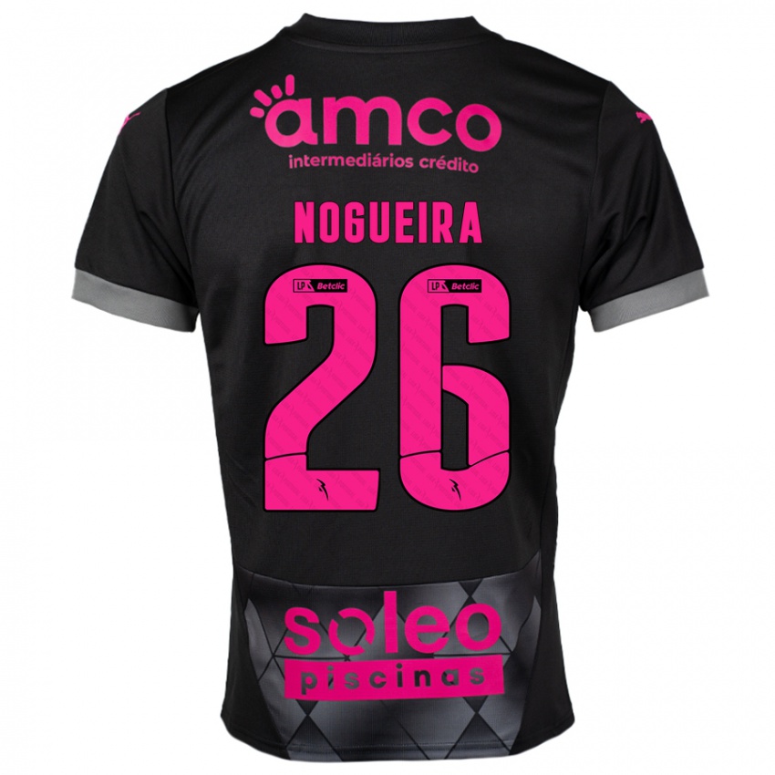 Niño Camiseta Ana Nogueira #26 Negro Rosa 2ª Equipación 2024/25 La Camisa