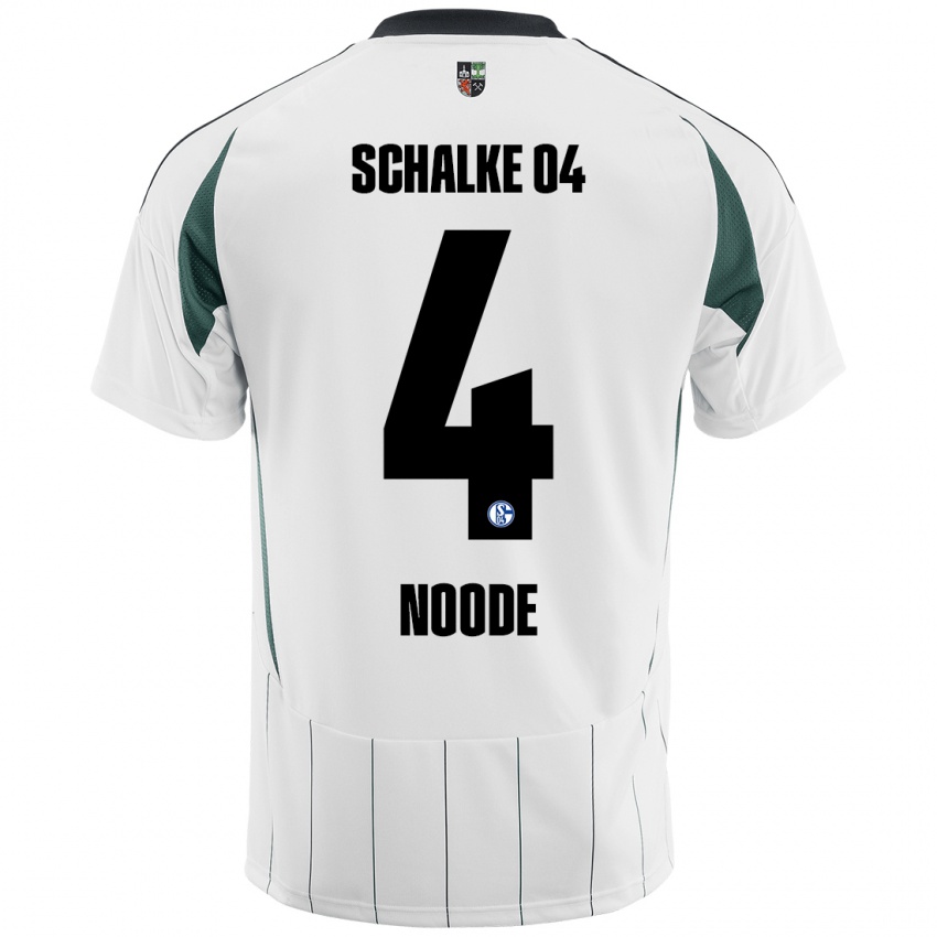 Niño Camiseta Steve Noode #4 Blanco Verde 2ª Equipación 2024/25 La Camisa